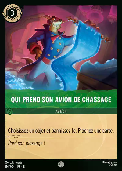 Qui prend son avion de chassage