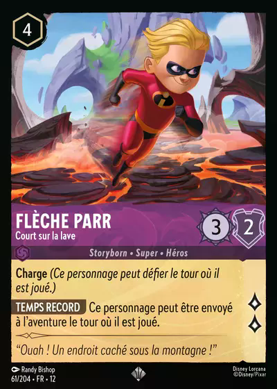 Flèche Parr - Court sur la lave